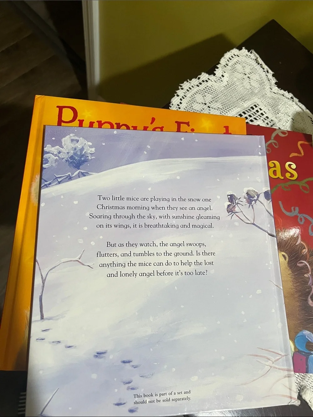 Hardcovers Christmas Time Holiday Book Set - White & Blue Like New